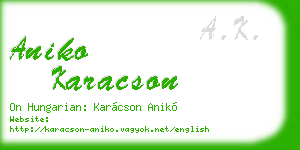 aniko karacson business card